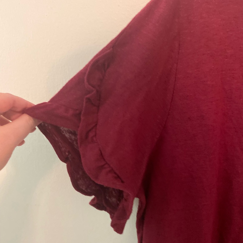 A new day maroon top with ruffle detail - Picture 2 of 5